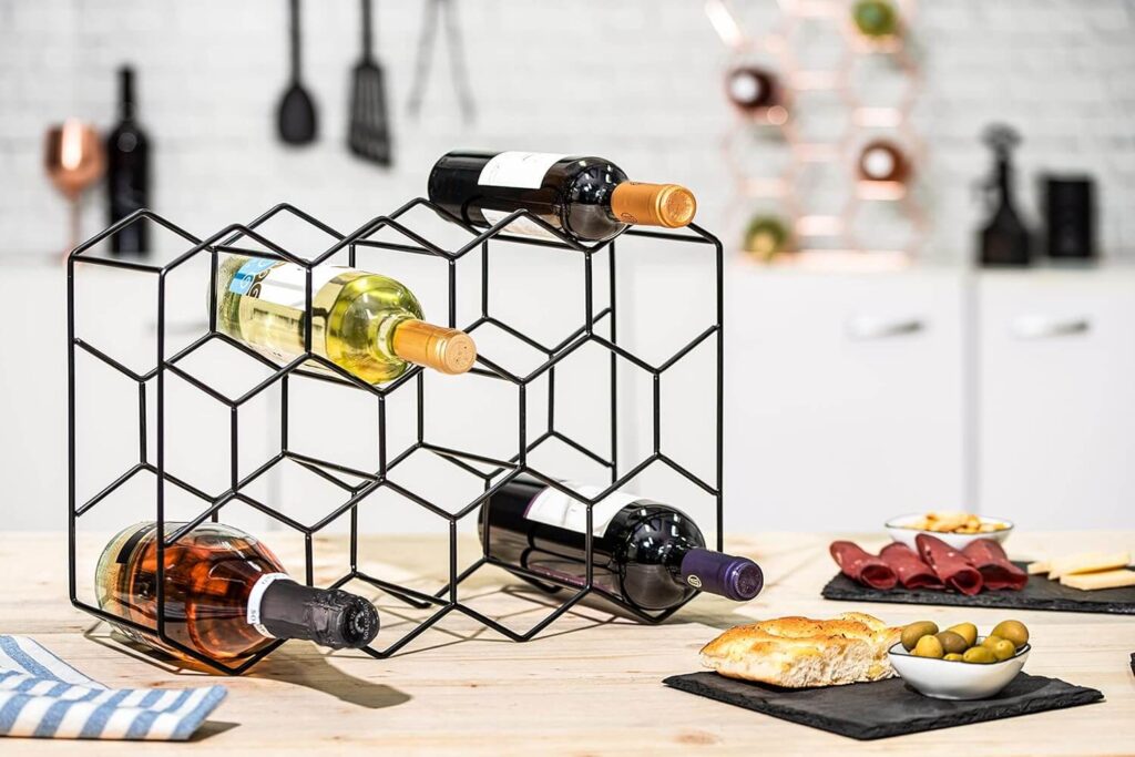 Gusto Nostro Black Countertop Wine Rack