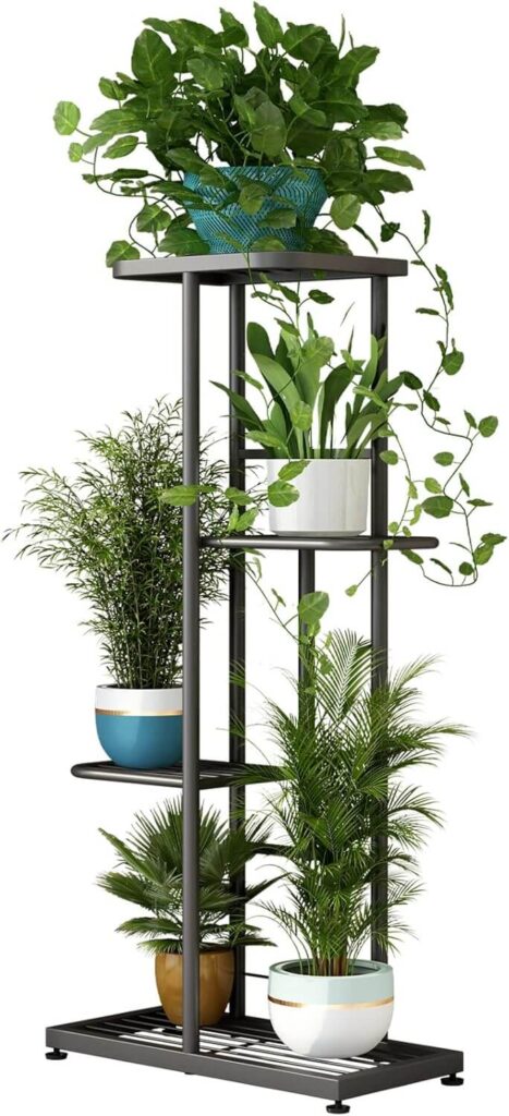 LINZINAR 4-Tier Metal Plant Stand (Indoor & Outdoor)