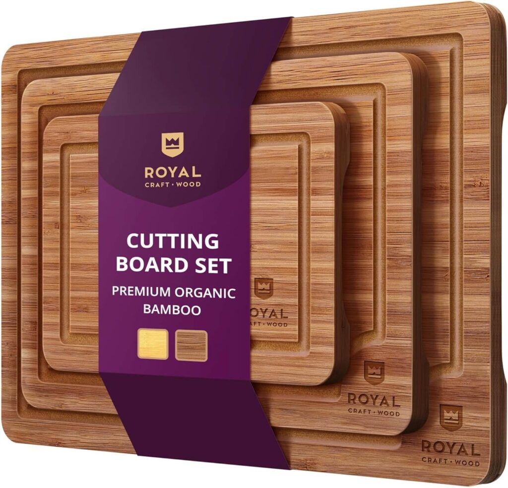 ROYAL CRAFT WOOD Bamboo Cutting Board Set