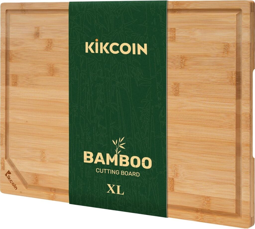 Kikcoin Bamboo Cutting Board – Reversible & Durable