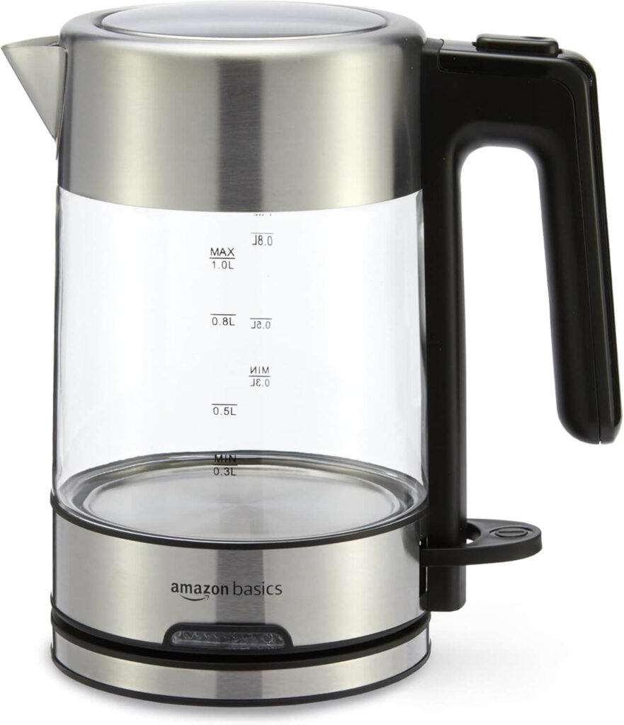 Amazon Basics 1.1 Quart Glass Electric Kettle – Fast, Safe & Reliable