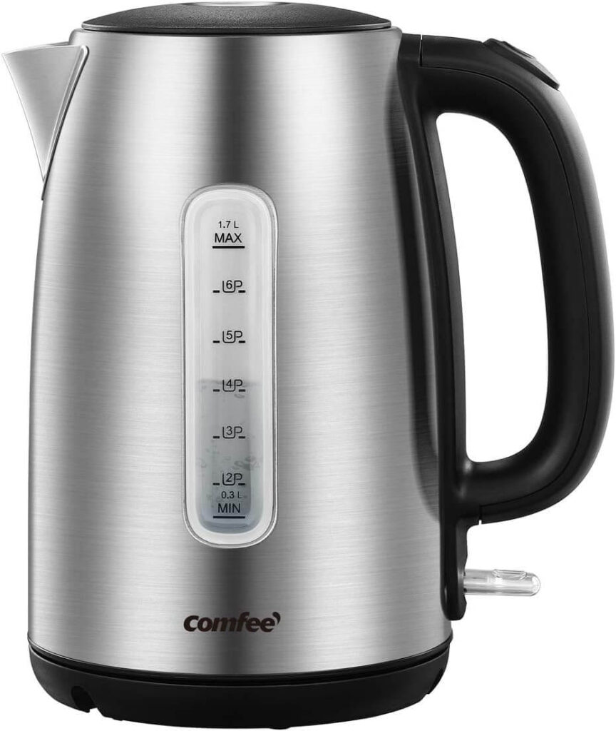 COMFEE' 1.7L Stainless Steel Electric Kettle – Fast, Safe & Durable