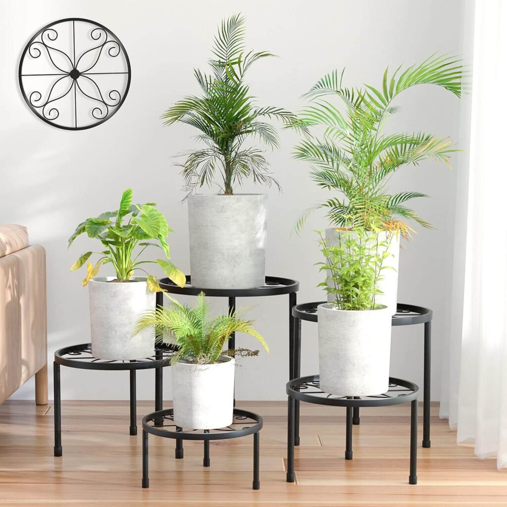 Linpla 5-Pack Metal Plant Stands – Stylish & Heavy-Duty Indoor/Outdoor Set