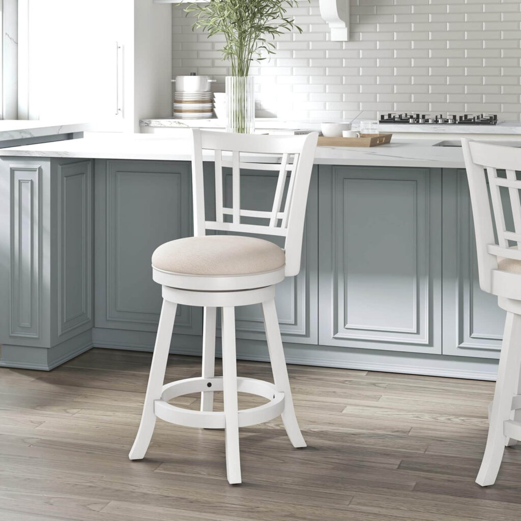 Hillsdale White Swivel Counter Stool
