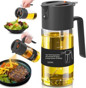 Costop 17oz large oil sprayer with spray, stream, and pour options – BPA-free, heat-resistant glass bottle for everyday cooking.