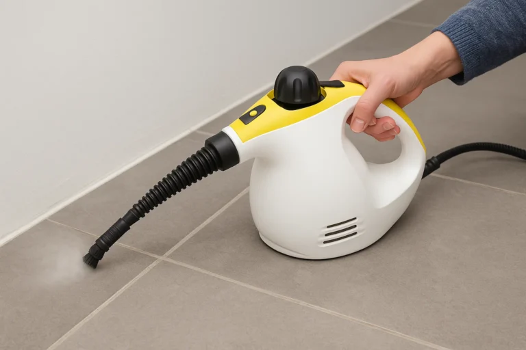 Powerful steam cleaner for deep cleaning floors, carpets, and furniture without chemicals.